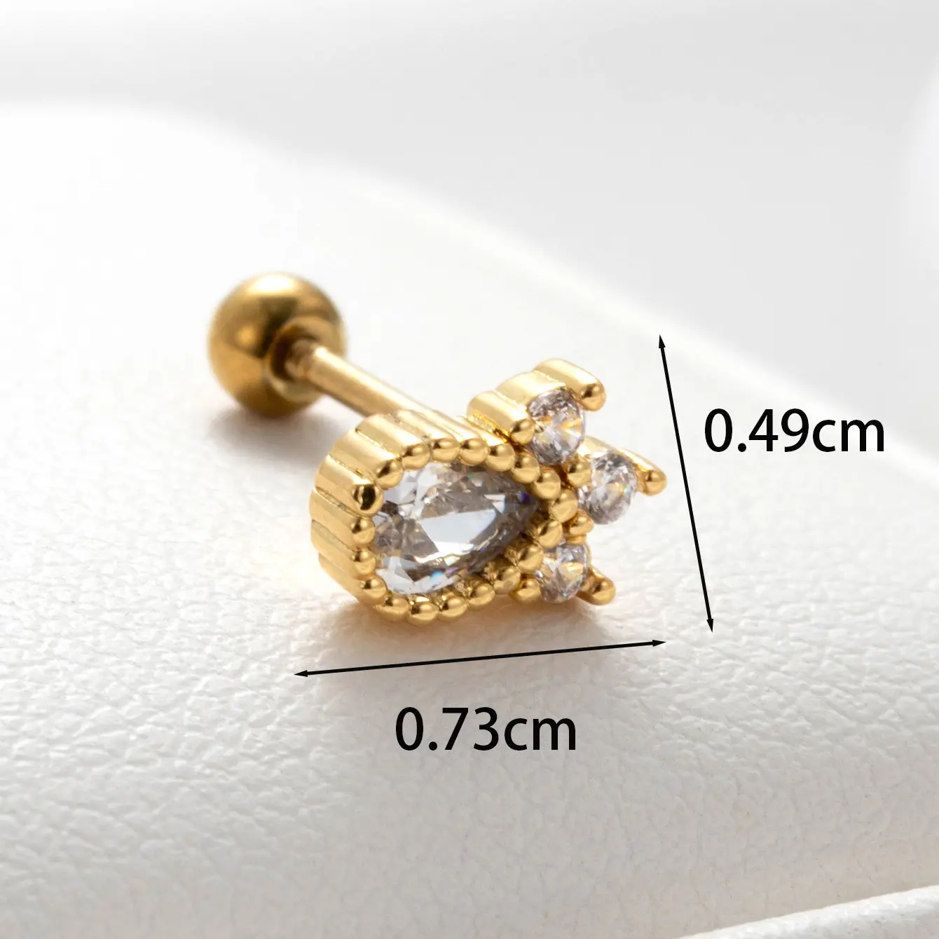 1 Piece Simple Series Copper 18K Gold Plated Zircon Women's Stud Earrings h5 